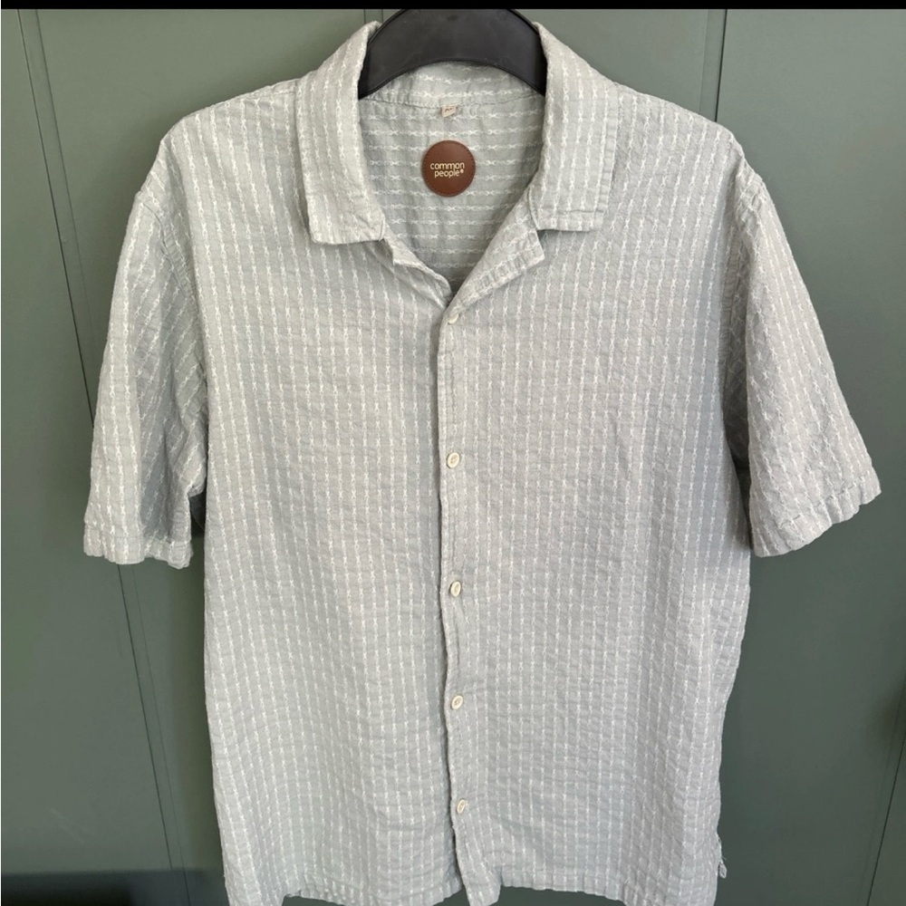 Common People Clothing XL Extra Large Button Down Relaxed Blue Stripe Collared
